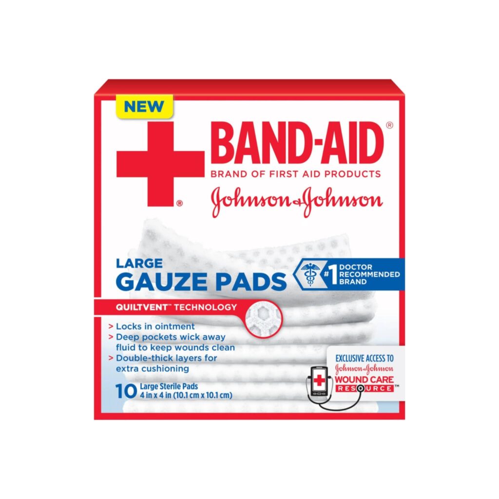 JOHNSON & JOHNSON Red Cross First Aid Gauze Pads 4 Inches X 4 Inches 10 Each valpacks